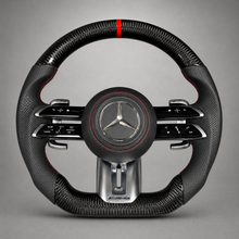 Volant Carbone Custom – Mercedes-AMG | Palettes Chromées & Accents Rouges