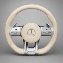 Volant Custom Mercedes-AMG Cuir Beige Nappa | Palettes Chromées