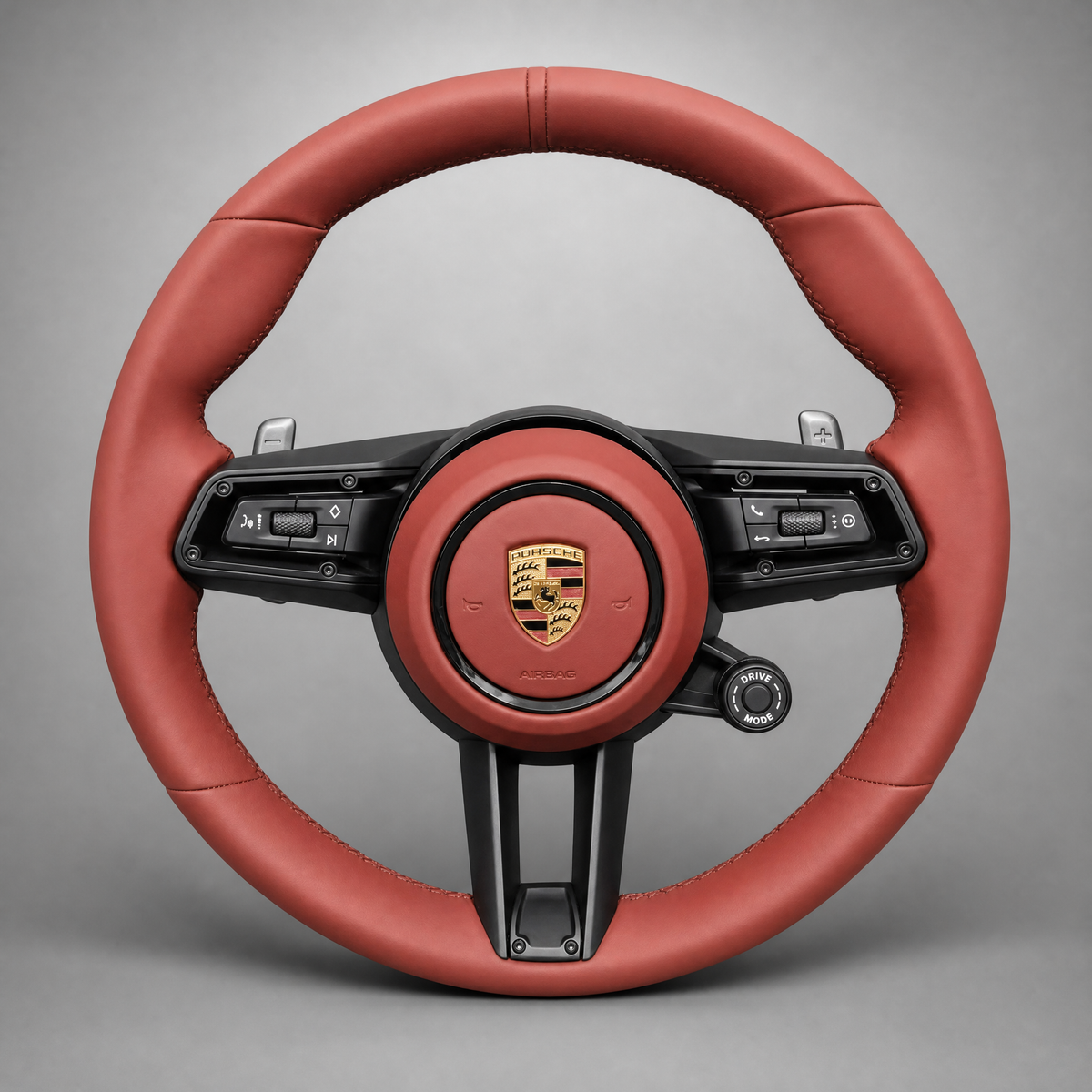 Volant Porsche Sport Custom – Cuir Beige | Sélecteur Drive Mode