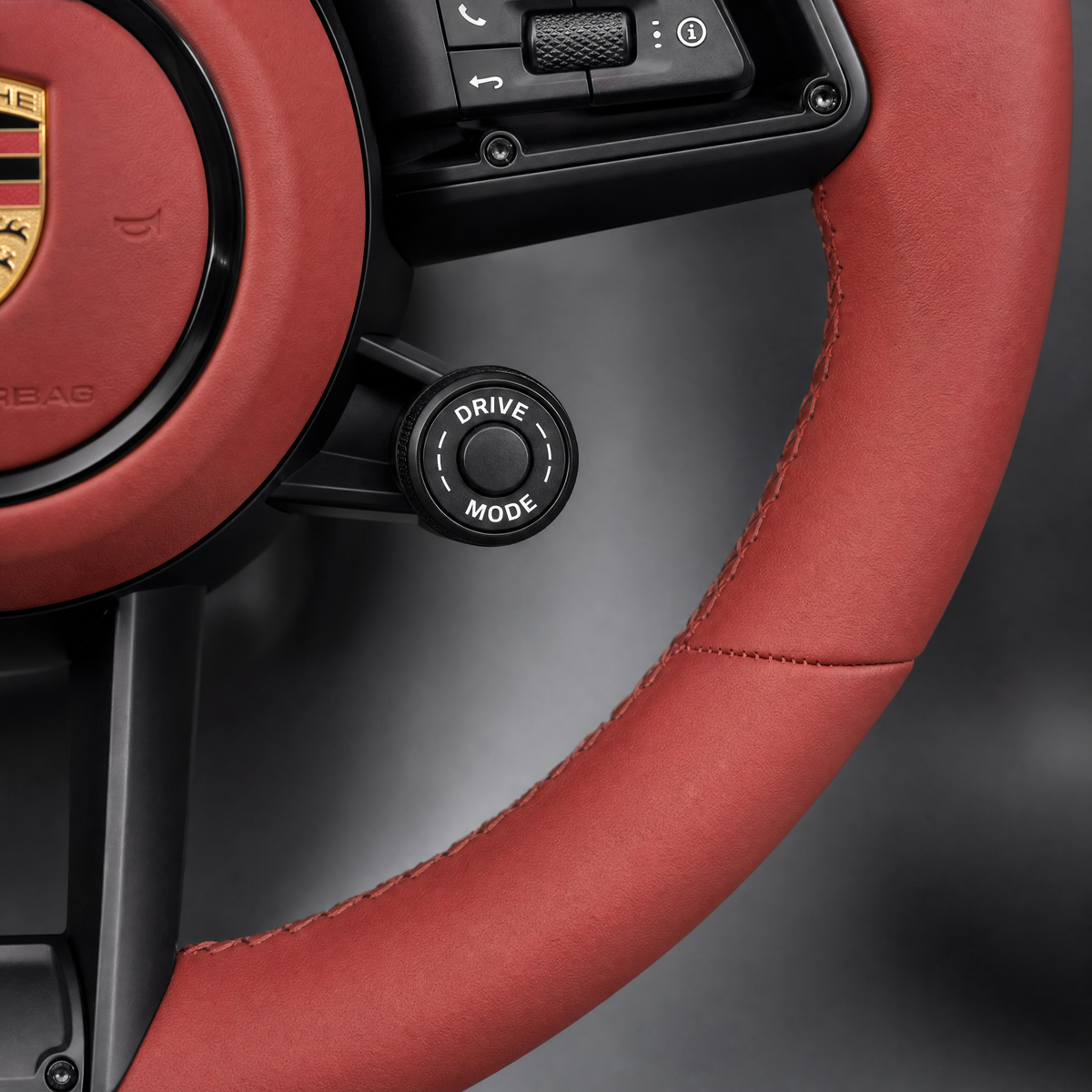 Volant Porsche Sport Custom – Cuir Beige | Sélecteur Drive Mode