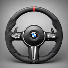 Volant BMW M Sport Méplat Custom – Alcantara | Surpiqûres Tricolores