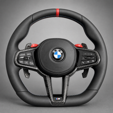 Volant BMW M CS Custom – M2 M3 M4 M5 Cuir Noir & Carbone | Boutons M Rouges SERIE G