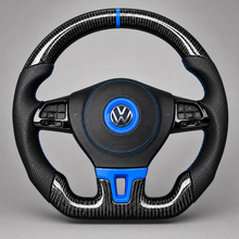 Volant Volkswagen Golf R – Carbone & Cuir Perforé | Accents Bleus