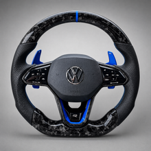 Volant Volkswagen Golf R – Carbone Forgé | Palettes & Accents Bleus