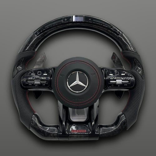 Volant Carbone Forgé Custom – Mercedes-AMG Brabus | Surpiqûres Rouges